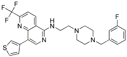 N-(2-[4-(3-FLUOROBENZYL)PIPERAZIN-1-YL]ETHYL)-8-(3-THIENYL)-2-(TRIFLUOROMETHYL)-1,6-NAPHTHYRIDIN-5-AMINE Struktur