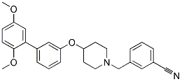 3-((4-[(2',5'-DIMETHOXYBIPHENYL-3-YL)OXY]PIPERIDIN-1-YL)METHYL)BENZONITRILE Struktur