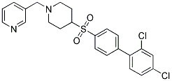 3-((4-[(2',4'-DICHLOROBIPHENYL-4-YL)SULFONYL]PIPERIDIN-1-YL)METHYL)PYRIDINE Struktur