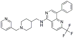 8-PHENYL-N-([1-(PYRIDIN-3-YLMETHYL)PIPERIDIN-4-YL]METHYL)-2-(TRIFLUOROMETHYL)-1,6-NAPHTHYRIDIN-5-AMINE Struktur