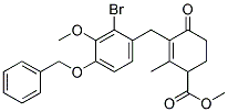 3-(4-BENZYLOXY-2-BROMO-3-METHOXY-BENZYL)-2-METHYL-4-OXO-CYCLOHEX-2-ENECARBOXYLIC ACID METHYL ESTER Struktur