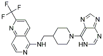 N-([1-(1H-PURIN-6-YL)PIPERIDIN-4-YL]METHYL)-2-(TRIFLUOROMETHYL)-1,6-NAPHTHYRIDIN-5-AMINE Struktur