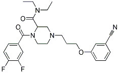 4-[3-(3-CYANOPHENOXY)PROPYL]-1-(3,4-DIFLUOROBENZOYL)-N,N-DIETHYLPIPERAZINE-2-CARBOXAMIDE Struktur