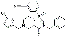 N-BENZYL-4-[(5-CHLORO-2-THIENYL)METHYL]-1-[(3-CYANOPHENYL)SULFONYL]PIPERAZINE-2-CARBOXAMIDE Struktur