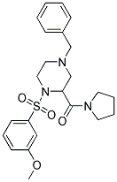 4-BENZYL-1-[(3-METHOXYPHENYL)SULFONYL]-2-(PYRROLIDIN-1-YLCARBONYL)PIPERAZINE Struktur