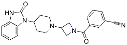 3-((3-[4-(2-OXO-2,3-DIHYDRO-1H-BENZIMIDAZOL-1-YL)PIPERIDIN-1-YL]AZETIDIN-1-YL)CARBONYL)BENZONITRILE Struktur