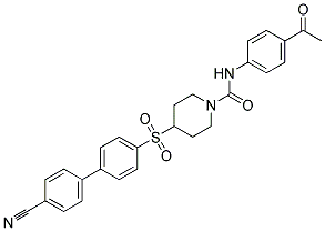 N-(4-ACETYLPHENYL)-4-[(4'-CYANOBIPHENYL-4-YL)SULFONYL]PIPERIDINE-1-CARBOXAMIDE Struktur