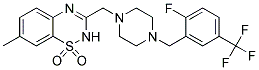 3-((4-[2-FLUORO-5-(TRIFLUOROMETHYL)BENZYL]PIPERAZIN-1-YL)METHYL)-7-METHYL-2H-1,2,4-BENZOTHIADIAZINE 1,1-DIOXIDE Struktur