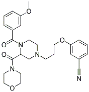 3-(3-[4-(3-METHOXYBENZOYL)-3-(MORPHOLIN-4-YLCARBONYL)PIPERAZIN-1-YL]PROPOXY)BENZONITRILE Struktur