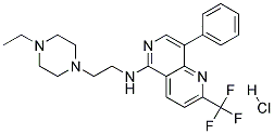 N-[2-(4-ETHYLPIPERAZIN-1-YL)ETHYL]-8-PHENYL-2-(TRIFLUOROMETHYL)-1,6-NAPHTHYRIDIN-5-AMINE HYDROCHLORIDE Struktur