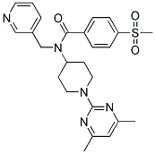 N-[1-(4,6-DIMETHYLPYRIMIDIN-2-YL)PIPERIDIN-4-YL]-4-(METHYLSULFONYL)-N-(PYRIDIN-3-YLMETHYL)BENZAMIDE Struktur