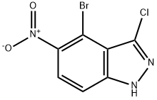 4-BROMO-3-CHLORO-5-NITRO (1H)INDAZOLE Struktur