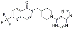 6-([1-(1H-PURIN-6-YL)PIPERIDIN-4-YL]METHYL)-2-(TRIFLUOROMETHYL)-1,6-NAPHTHYRIDIN-5(6H)-ONE Struktur