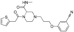 4-[3-(3-CYANOPHENOXY)PROPYL]-N-METHYL-1-(2-THIENYLACETYL)PIPERAZINE-2-CARBOXAMIDE Struktur