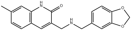 3-[[(BENZO[1,3]DIOXOL-5-YLMETHYL)-AMINO]-METHYL]-7-METHYL-1H-QUINOLIN-2-ONE Struktur