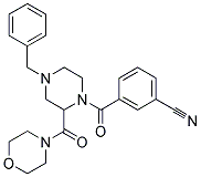 3-([4-BENZYL-2-(MORPHOLIN-4-YLCARBONYL)PIPERAZIN-1-YL]CARBONYL)BENZONITRILE Struktur