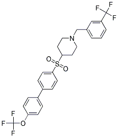 4-([4'-(TRIFLUOROMETHOXY)BIPHENYL-4-YL]SULFONYL)-1-[3-(TRIFLUOROMETHYL)BENZYL]PIPERIDINE Struktur