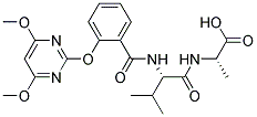 (2S)-2-[(2S)-2-[2-[(4,6-DIMETHOXYPYRIMIDIN-2-YL)OXY]BENZAMIDO]-3-METHYLBUTYRAMIDO]PROPANOIC ACID Struktur