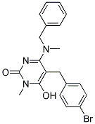 4-[BENZYL(METHYL)AMINO]-5-(4-BROMOBENZYL)-6-HYDROXY-1-METHYLPYRIMIDIN-2(1H)-ONE Struktur