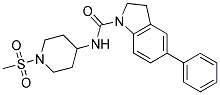 N-[1-(METHYLSULFONYL)PIPERIDIN-4-YL]-5-PHENYLINDOLINE-1-CARBOXAMIDE Struktur