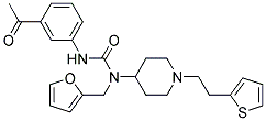 N'-(3-ACETYLPHENYL)-N-(2-FURYLMETHYL)-N-(1-[2-(2-THIENYL)ETHYL]PIPERIDIN-4-YL)UREA Struktur