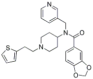 N-(PYRIDIN-3-YLMETHYL)-N-(1-[2-(2-THIENYL)ETHYL]PIPERIDIN-4-YL)-1,3-BENZODIOXOLE-5-CARBOXAMIDE Struktur