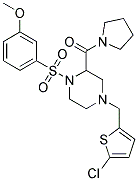 4-[(5-CHLORO-2-THIENYL)METHYL]-1-[(3-METHOXYPHENYL)SULFONYL]-2-(PYRROLIDIN-1-YLCARBONYL)PIPERAZINE Struktur