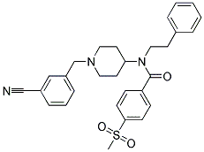 N-[1-(3-CYANOBENZYL)PIPERIDIN-4-YL]-4-(METHYLSULFONYL)-N-(2-PHENYLETHYL)BENZAMIDE Struktur