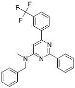 BENZYL-METHYL-[2-PHENYL-6-(3-TRIFLUOROMETHYL-PHENYL)-PYRIMIDIN-4-YL]-AMINE Struktur