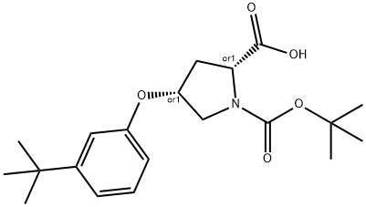 (2S,4S)-1-(TERT-BUTOXYCARBONYL)-4-[3-(TERT-BUTYL)-PHENOXY]-2-PYRROLIDINECARBOXYLIC ACID Struktur