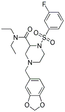 4-(1,3-BENZODIOXOL-5-YLMETHYL)-N,N-DIETHYL-1-[(3-FLUOROPHENYL)SULFONYL]PIPERAZINE-2-CARBOXAMIDE Struktur