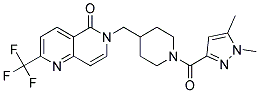 6-((1-[(1,5-DIMETHYL-1H-PYRAZOL-3-YL)CARBONYL]PIPERIDIN-4-YL)METHYL)-2-(TRIFLUOROMETHYL)-1,6-NAPHTHYRIDIN-5(6H)-ONE Struktur