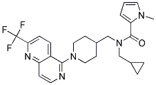 N-(CYCLOPROPYLMETHYL)-1-METHYL-N-((1-[2-(TRIFLUOROMETHYL)-1,6-NAPHTHYRIDIN-5-YL]PIPERIDIN-4-YL)METHYL)-1H-PYRROLE-2-CARBOXAMIDE Struktur