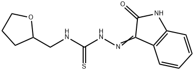 (3E)-1H-INDOLE-2,3-DIONE 3-[N-(TETRAHYDROFURAN-2-YLMETHYL)THIOSEMICARBAZONE] Struktur