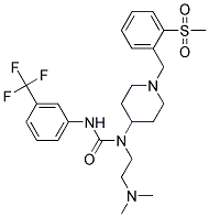 N-[2-(DIMETHYLAMINO)ETHYL]-N-(1-[2-(METHYLSULFONYL)BENZYL]PIPERIDIN-4-YL)-N'-[3-(TRIFLUOROMETHYL)PHENYL]UREA Struktur