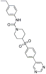 N-(4-ETHYLPHENYL)-4-[(4-PYRIMIDIN-5-YLPHENYL)SULFONYL]PIPERIDINE-1-CARBOXAMIDE Struktur