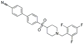 4'-([1-(2,4,6-TRIFLUOROBENZYL)PIPERIDIN-4-YL]SULFONYL)BIPHENYL-4-CARBONITRILE Struktur