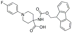 4-(((9H-FLUOREN-9-YL)METHOXY)CARBONYLAMINO)-1-(4-FLUOROPHENYL)PIPERIDINE-4-CARBOXYLIC ACID Struktur