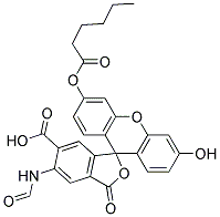 5(6)-CARBOXYFLUORESCEIN CARBOXAMIDOHEXANOIC ACID Struktur