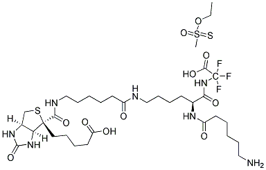 2-[N2-(6-AMINOCAPROYL)-N6-(6-BIOTINAMIDOCAPROYL)-L -LYSINYLAMIDO] ETHYL METHANETHIOSULFONATE, TRIFLUOROACETIC ACID SALT Struktur