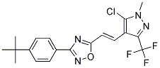 3-[4-(TERT-BUTYL)PHENYL]-5-{2-[5-CHLORO-1-METHYL-3-(TRIFLUOROMETHYL)-1H-PYR AZOL-4-YL]VINYL}-1,2,4-OXADIAZOLE Struktur