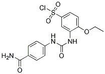 3-[3-(4-CARBAMOYLPHENYL)UREIDO]-4-ETHOXYBENZENESULFONYL CHLORIDE Struktur