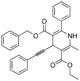 3-ETHYL-5-BENZYL-2-METHYL-4-PHENYLETHYNYL-6-PHENYL-1,4-(+/-)-DIHYDROPYRIDINE-3,5-DICARBOXYLATE Struktur