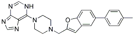 6-(4-([5-(4-METHYLPHENYL)-1-BENZOFURAN-2-YL]METHYL)PIPERAZIN-1-YL)-1H-PURINE Struktur