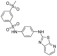 3-(METHYLSULFONYL)-N-[4-([1,3]THIAZOLO[5,4-B]PYRIDIN-2-YLAMINO)PHENYL]BENZENESULFONAMIDE Struktur