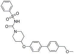 4-([4'-(METHOXYMETHYL)BIPHENYL-4-YL]OXY)-N-(PHENYLSULFONYL)PIPERIDINE-1-CARBOXAMIDE Struktur