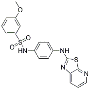 3-METHOXY-N-[4-([1,3]THIAZOLO[5,4-B]PYRIDIN-2-YLAMINO)PHENYL]BENZENESULFONAMIDE Struktur