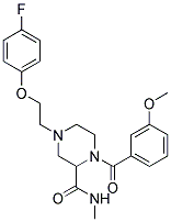 4-[2-(4-FLUOROPHENOXY)ETHYL]-1-(3-METHOXYBENZOYL)-N-METHYLPIPERAZINE-2-CARBOXAMIDE Struktur