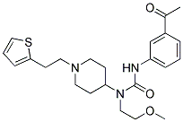 N'-(3-ACETYLPHENYL)-N-(2-METHOXYETHYL)-N-(1-[2-(2-THIENYL)ETHYL]PIPERIDIN-4-YL)UREA Struktur