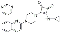 3-(CYCLOPROPYLAMINO)-4-[4-(8-PYRIMIDIN-5-YLQUINOLIN-2-YL)PIPERAZIN-1-YL]CYCLOBUT-3-ENE-1,2-DIONE Struktur